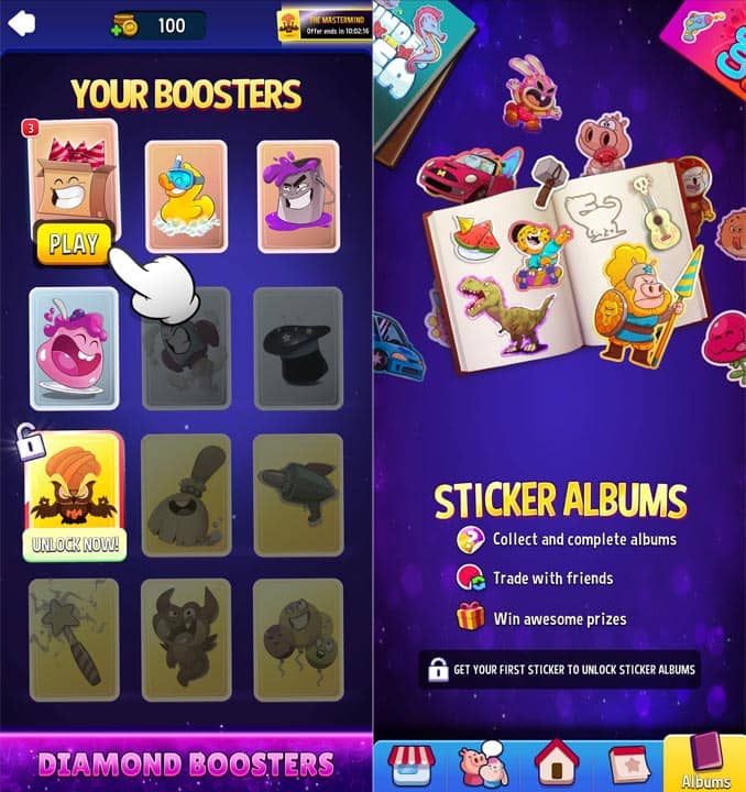 Use boosters and collect stickers